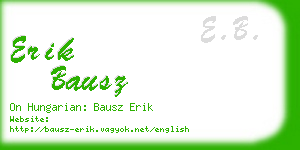 erik bausz business card